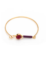 Globe Bracelet Gold / Burgandy