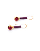 Globe Earrings Burgandy