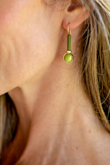 Globe Earrings Olive and Pistachio