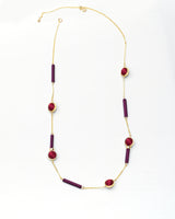 Globe Necklace Gold / Burgandy