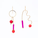 Miro Earrings Red and Pink
