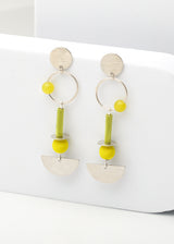 Citrine Silver Jets Studs