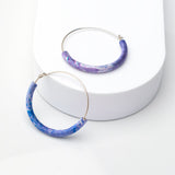 Lavender Purple Weston Silk and Silver Hula Earrings