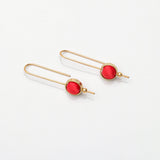 Red and Gold Stem Earrings