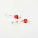 Red and Gold Stem Earrings