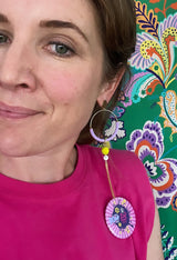 Sale Lula Gold Tassel Earrings Lilac / Neon