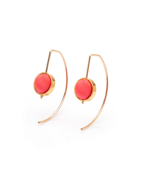 Crescent Earrings Coral