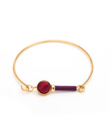 Globe Bracelet Gold / Burgandy