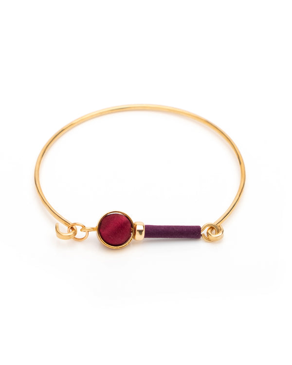 Globe Bracelet Gold / Burgandy