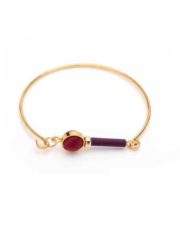 Globe Bracelet Gold / Burgandy