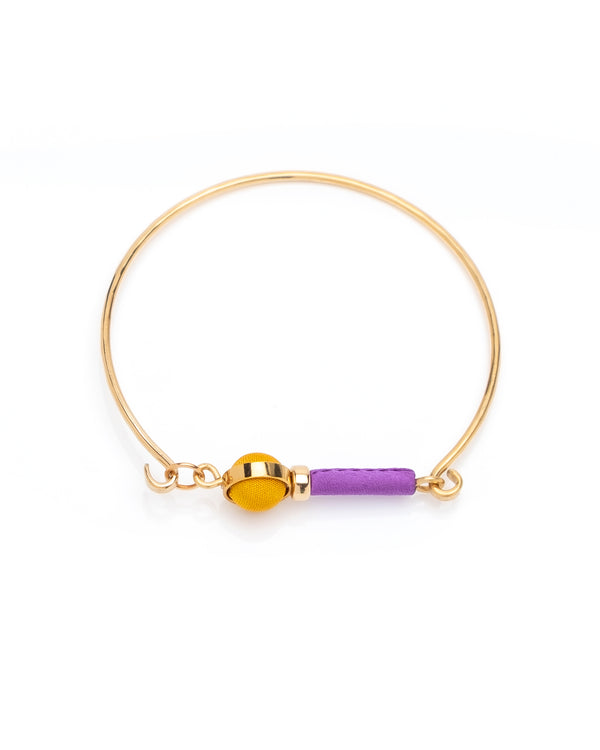 Globe Bracelet Gold / Purple / Mustard