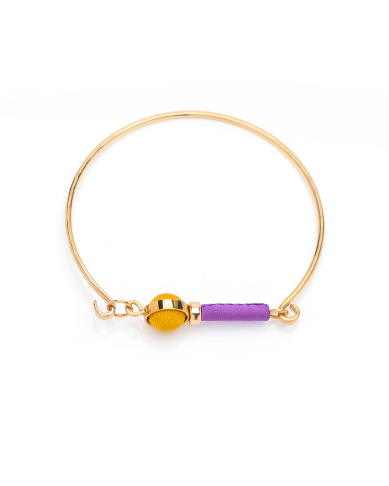 Globe Bracelet Gold / Purple / Mustard