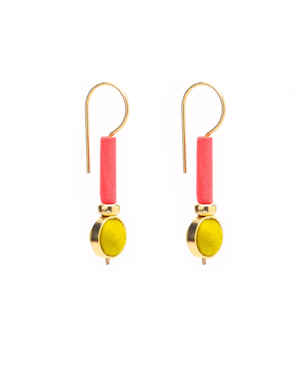 Globe Earrings Coral and Citrine