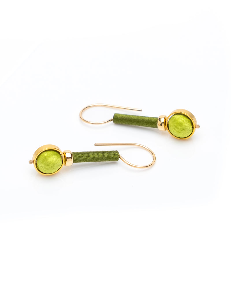 Globe Earrings Olive and Pistachio