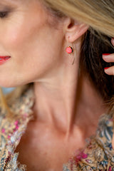 Crescent Earrings Coral