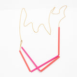 Sale Tubes Necklace pink / gold