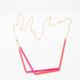 Sale Tubes Necklace pink / gold
