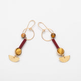 Sale Jets Earrings Gold ochre / burgandy