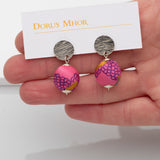 Liberty Silk Stud Earrings Silver / pink