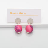 Liberty Silk Stud Earrings Silver / pink