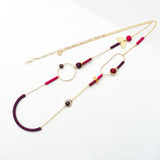 Lumi Necklace Burgandy / Gold