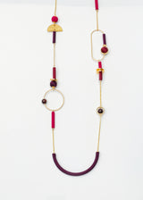 Lumi Necklace Burgandy / Gold