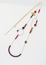 Lumi Necklace Burgandy / Gold