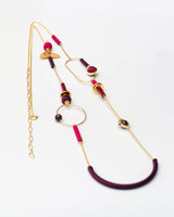 Lumi Necklace Burgandy / Gold
