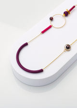 Lumi Necklace Burgandy / Gold