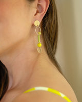 Citrine Silver Jets Studs