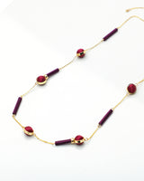 Globe Necklace Gold / Burgandy