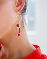 Miro Earrings Red and Pink