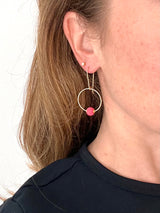 Coral Silk Hoops (clearance)