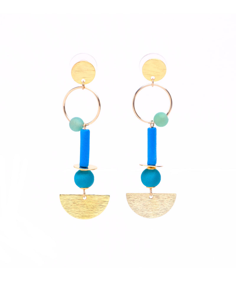 Jets Earrings Gold / Blue