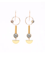 Jets Earrings Gold Ochre / Sage