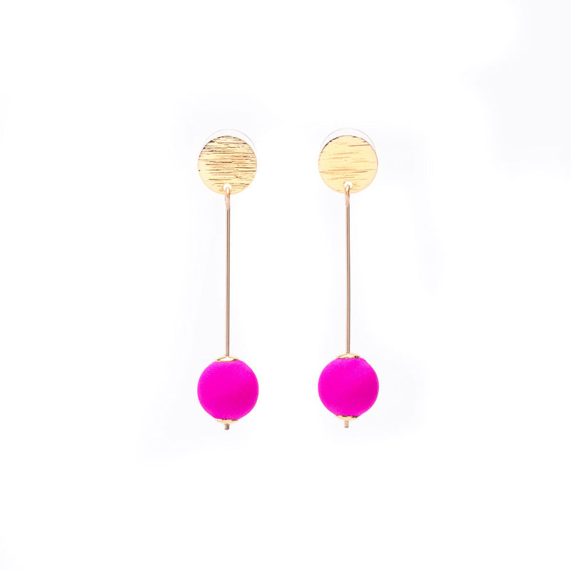 Pin Ball Earrings Pink