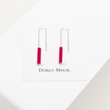 Sale Rectangle Earrings Merlot / Silver