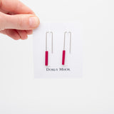 Sale Rectangle Earrings Merlot / Silver
